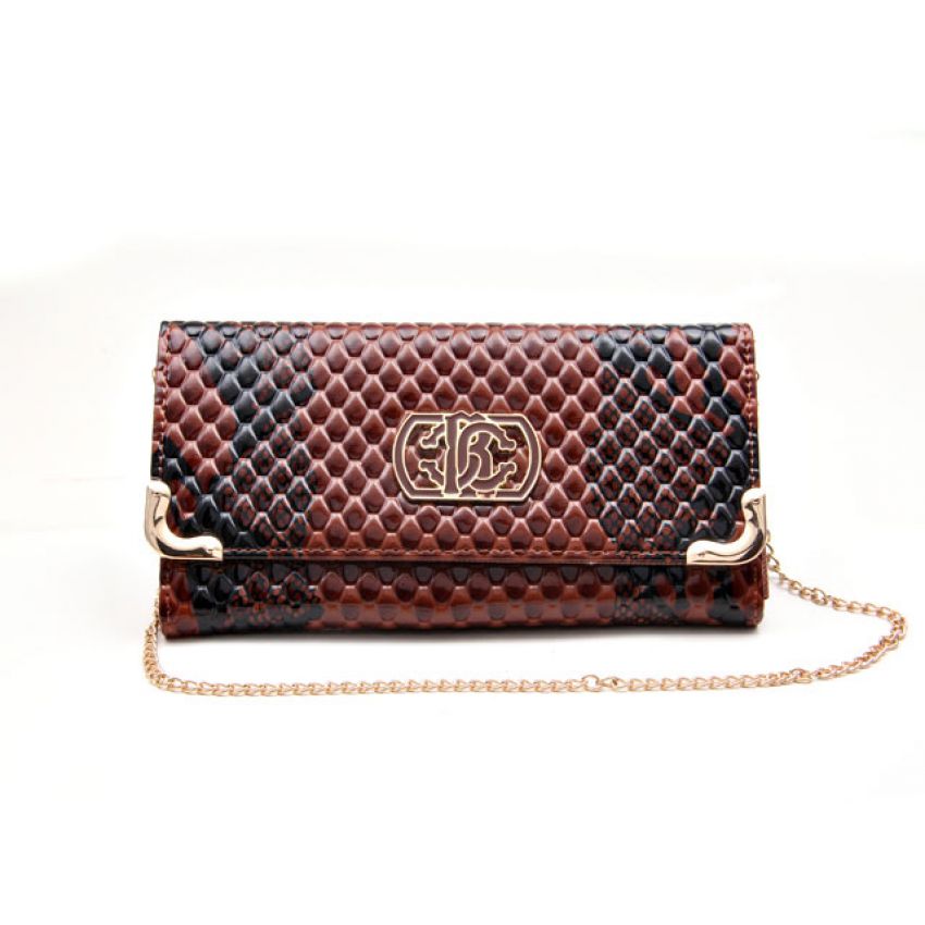 The Glossy Python Wallet  Umber Brown